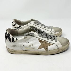 Golden Goose Superstar Zebra Animal Print Sneakers